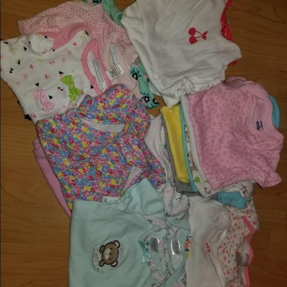 Baby girl onesies size 0-3 months & 3 months